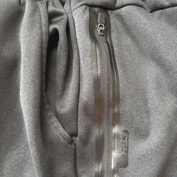 Mens Athletic Joggers Zipper Pockets Elastic Waistband Soft Fabric Size L Black - Picture 5 of 11